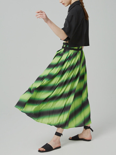 COLOR-ADE PLEATED SKIRT (GREEN)