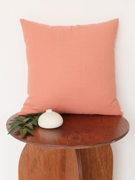 PASTEL COTTON CUSHION COVER (CORAL)